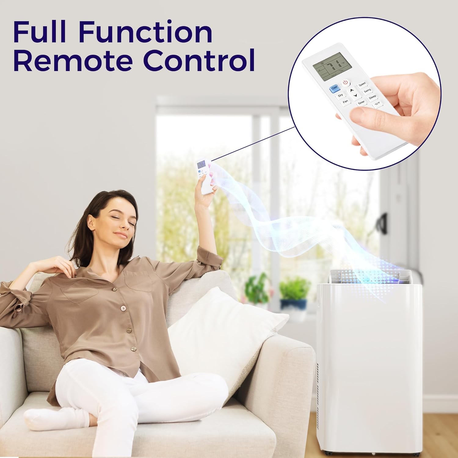 HOMCOM 12000 BTU Portable Air Conditioner with Remote Control, Free Standing AC Unit with Built-in Cool