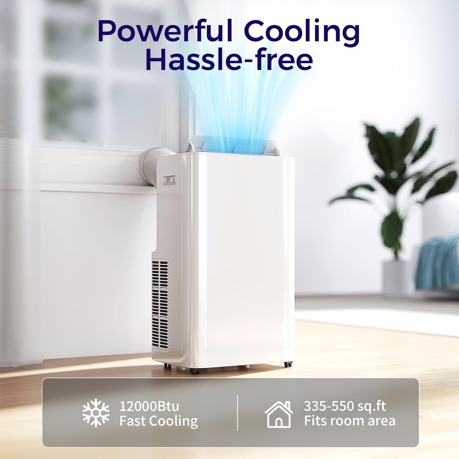 HOMCOM 12000 BTU Portable Air Conditioner with Remote Control, Free Standing AC Unit with Built-in Cool
