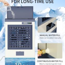 Uthfy 48” Evaporative Air Cooler, 6500 CFM Swamp Cooler Air Conditioner with 19 Gal Water Tank, 5 Ice Packs, 120° Oscillation