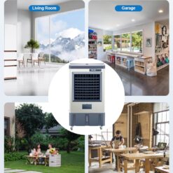 Uthfy 48” Evaporative Air Cooler, 6500 CFM Swamp Cooler Air Conditioner with 19 Gal Water Tank, 5 Ice Packs, 120° Oscillation