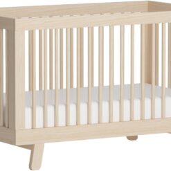 Babyletto Hudson 3-in-1 Convertible Baby Crib - Baby Bed with 4 Adjustable Heights - Wooden Crib - Washed Natural