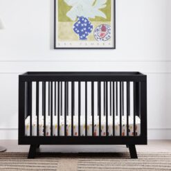 Babyletto Hudson 3-in-1 Convertible Baby Crib - GREENGUARD Gold Certified Convertible Crib to Toddler Bed & Daybed - Black