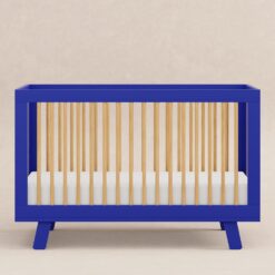 Babyletto Hudson 3-in-1 Convertible Baby Crib with Toddler Bed & Daybed Conversion - Strong, Durable - Cobalt and Honey