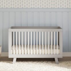 Babyletto Hudson 3-in-1 Convertible Baby Crib with Toddler Bed & Daybed Conversion - Grey and White