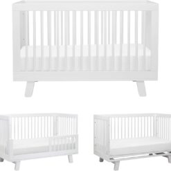 Babyletto Hudson 3-in-1 Convertible Baby Crib with Toddler Bed & Daybed Conversion - Easy to Assemble - White