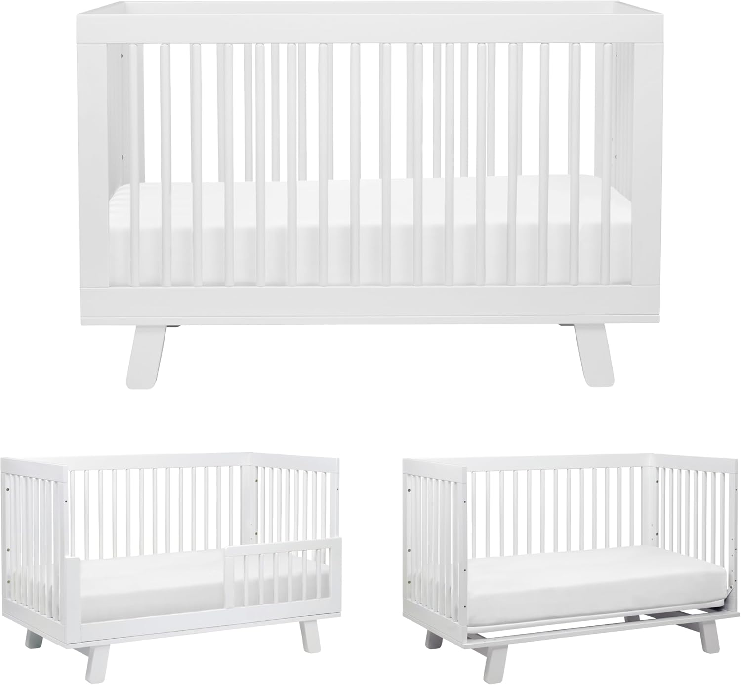 Babyletto Hudson 3-in-1 Convertible Baby Crib with Toddler Bed & Daybed Conversion - Easy to Assemble - White