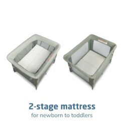 Maxi-Cosi Swift Baby Playpen with Mat, Baby Play Yards, Pack and Play with Bassinet - Portable Playpen for Babies and Toddlers, Classic Green