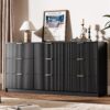 Black Dresser for Bedroom, 9 Drawer Double Dresser, Modern Chest of Drawers, 63" L x 15.7" D x 31.5" H