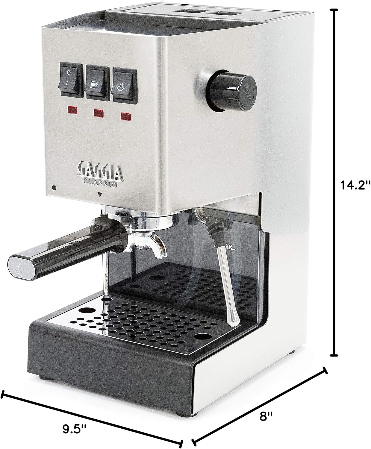 Gaggia RI9380/46 Classic E24 Espresso Machine, Brushed Stainless Steel