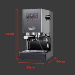 Gaggia RI9380/51 Classic Evo Pro Espresso Machine, Industrial Grey, Small
