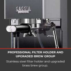 Gaggia RI9380/51 Classic Evo Pro Espresso Machine, Industrial Grey, Small