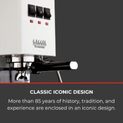 Gaggia RI9380/48 Classic Evo Pro Espresso Machine, Polar White, Small