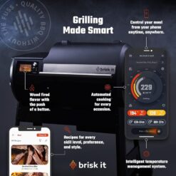 Brisk It Origin-580 Electric Wood Pellet Smoker Grill – A.I. Smart BBQ Grill
