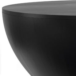 SIMPLIHOME Elmbrook Drum Coffee Table, 34 inch, Black