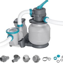 Bestway 1,500 Gallon Sand Filter Pump for 300 to 11,200 Gallon Above Ground Outdoor Swimming Pools with ChemConnect Clean Water Dispenser
