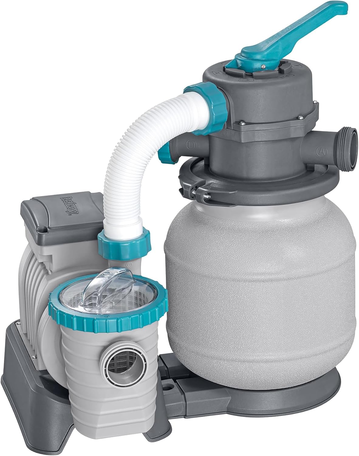 Bestway 1,500 Gallon Sand Filter Pump for 300 to 11,200 Gallon Above Ground Outdoor Swimming Pools with ChemConnect Clean Water Dispenser