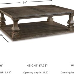 Signature Design by Ashley Johnelle Farmhouse Coffee Table with Weathered Gray Finish, Gray