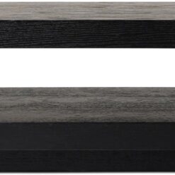 Maven Lane Artemis Large 2 Tier Contemporary Rectangle Wooden Center Coffee Table with Shelf Storage, Black