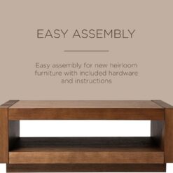 Maven Lane Artemis Large 2 Tier Contemporary Rectangle Wooden Center Coffee Table with Shelf Storage, Brown