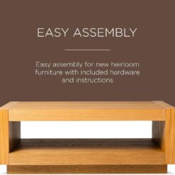 Maven Lane Artemis Large 2 Tier Contemporary Rectangle Wooden Center Coffee Table with Shelf Storage, Natural