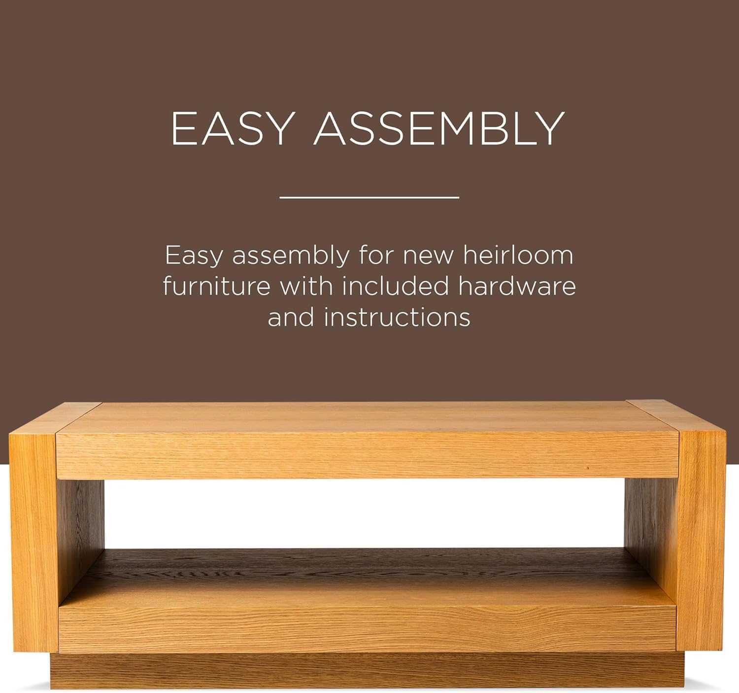 Maven Lane Artemis Large 2 Tier Contemporary Rectangle Wooden Center Coffee Table with Shelf Storage, Natural