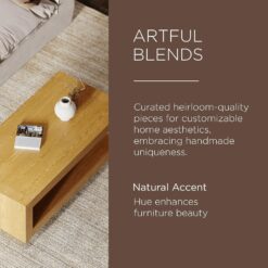 Maven Lane Artemis Large 2 Tier Contemporary Rectangle Wooden Center Coffee Table with Shelf Storage, Natural