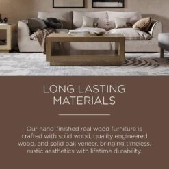 Maven Lane Artemis Large 2 Tier Contemporary Rectangle Wooden Center Coffee Table with Shelf Storage, Refined Grey