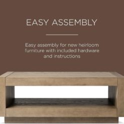 Maven Lane Artemis Large 2 Tier Contemporary Rectangle Wooden Center Coffee Table with Shelf Storage, Refined Grey