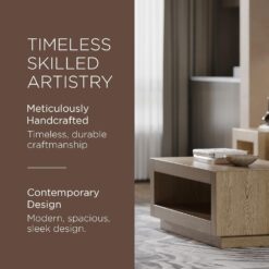 Maven Lane Artemis Large 2 Tier Contemporary Rectangle Wooden Center Coffee Table with Shelf Storage, Refined Grey