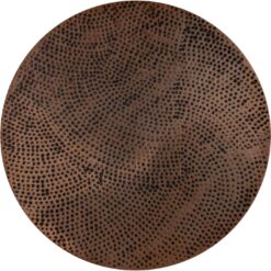 Modern Round Aluminum Hammered Embossed Texturing, Metal Drum Coffee Table with Removable Lid for Storage, Copper