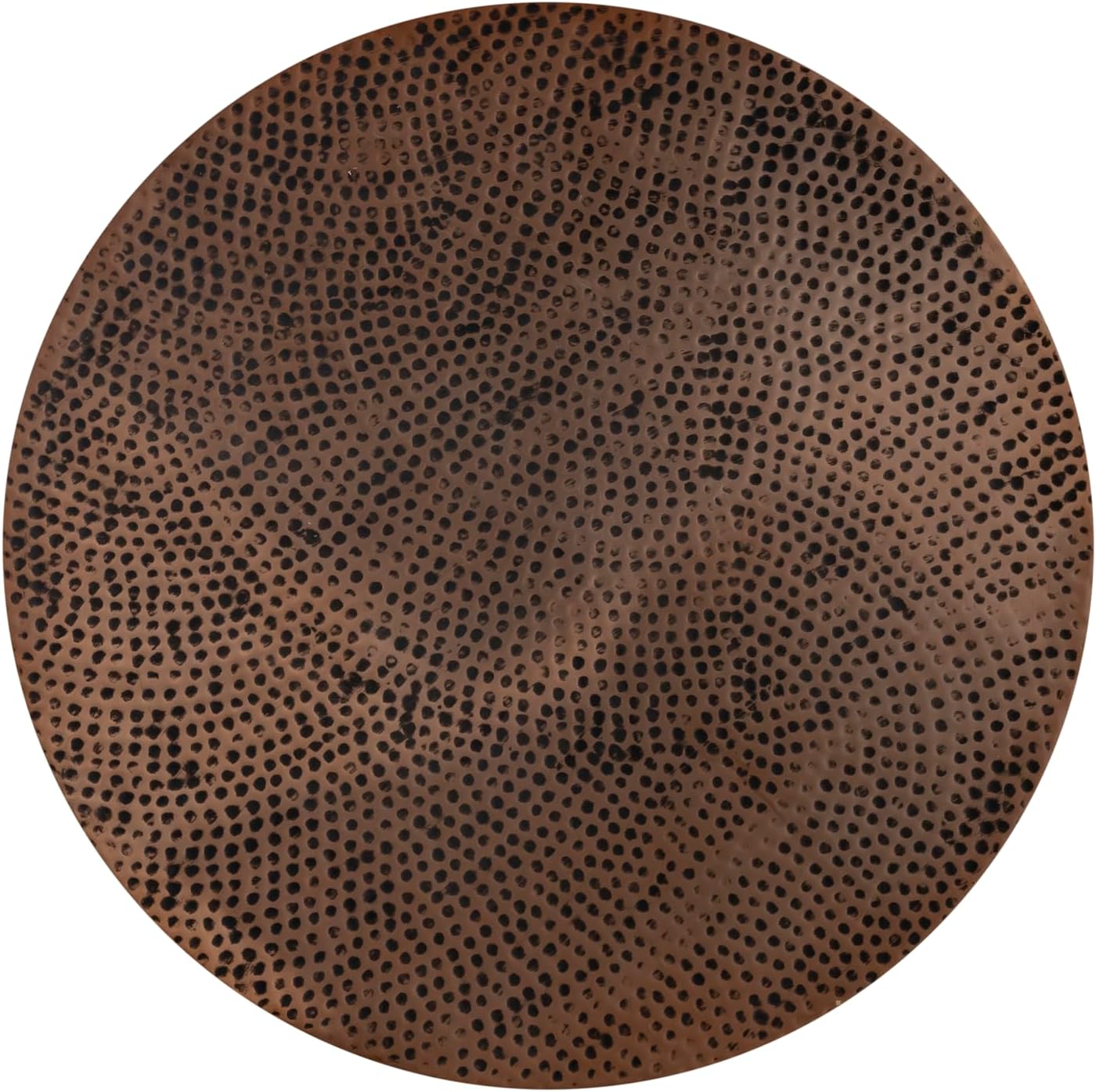 Modern Round Aluminum Hammered Embossed Texturing, Metal Drum Coffee Table with Removable Lid for Storage, Copper