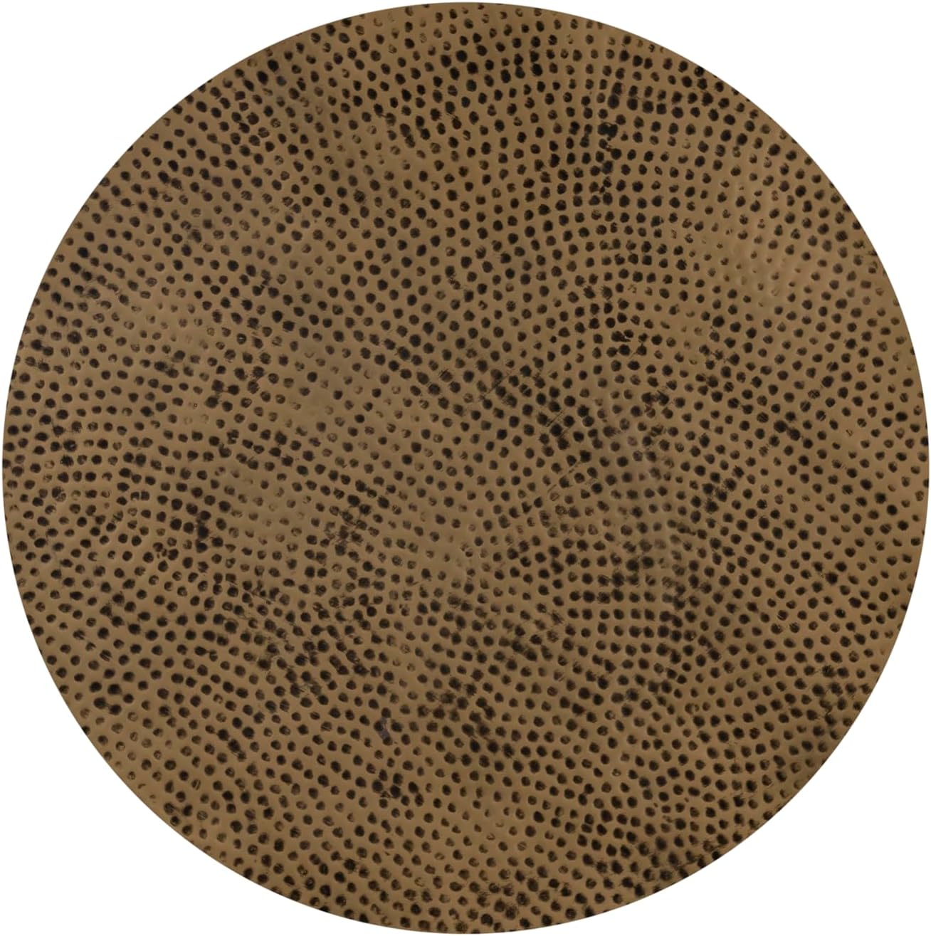 Modern Round Aluminum Hammered Embossed Texturing, Metal Drum Coffee Table with Removable Lid for Storage, Brass