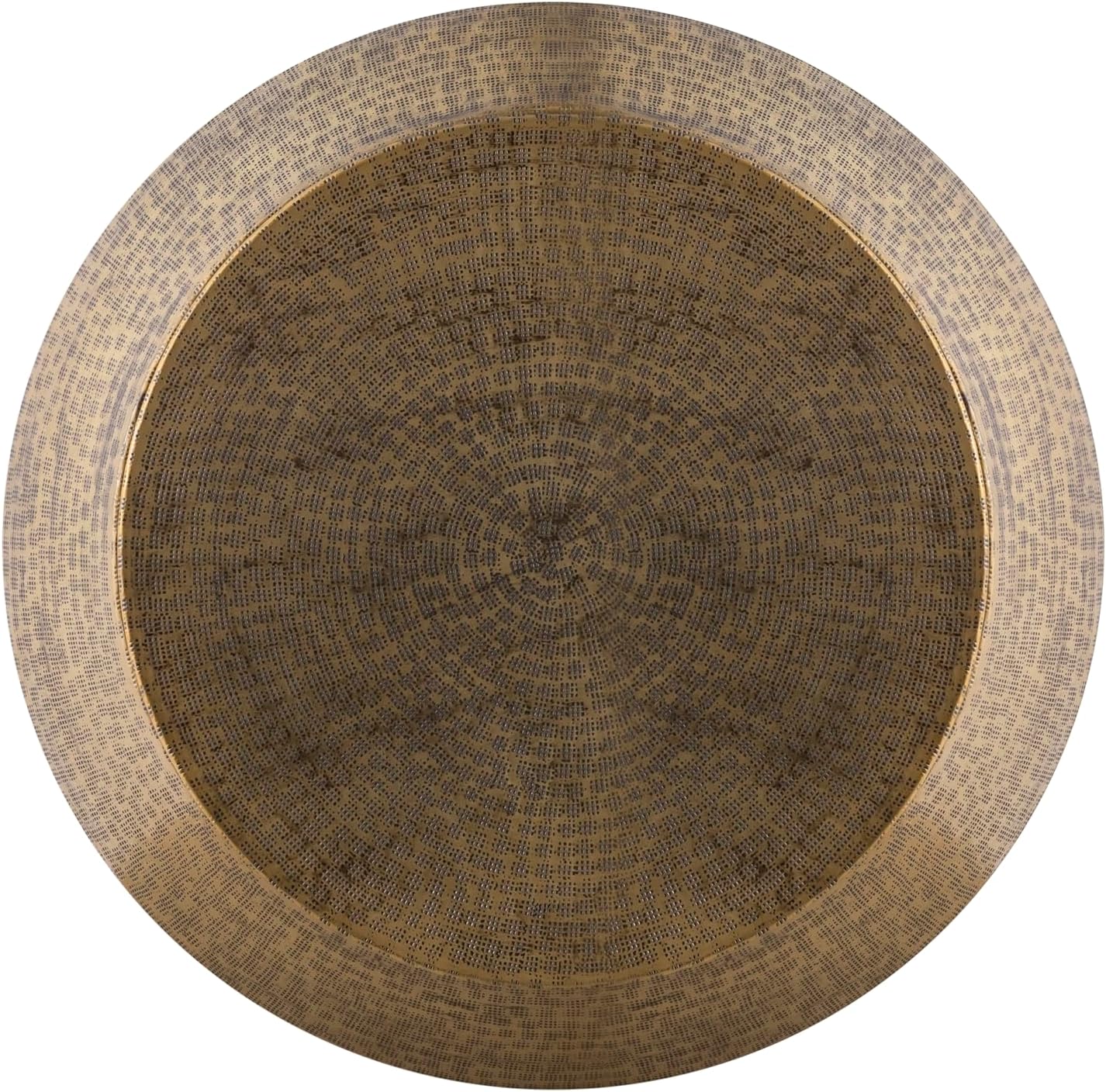 Modern Cylindrical Aluminum Hammered Embossed Texturing, Metal Drum Coffee Table with Removable Lid for Storage, Brass