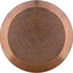 Modern Cylindrical Aluminum Hammered Embossed Texturing, Metal Drum Coffee Table with Removable Lid for Storage, Copper