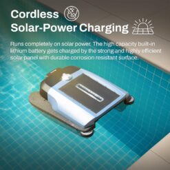 Betta Flex Solar-Powered Robotic Pool Skimmer – Cordless with Dual Cleaning Modes, Soft-Touch Pool Protection (Blue)