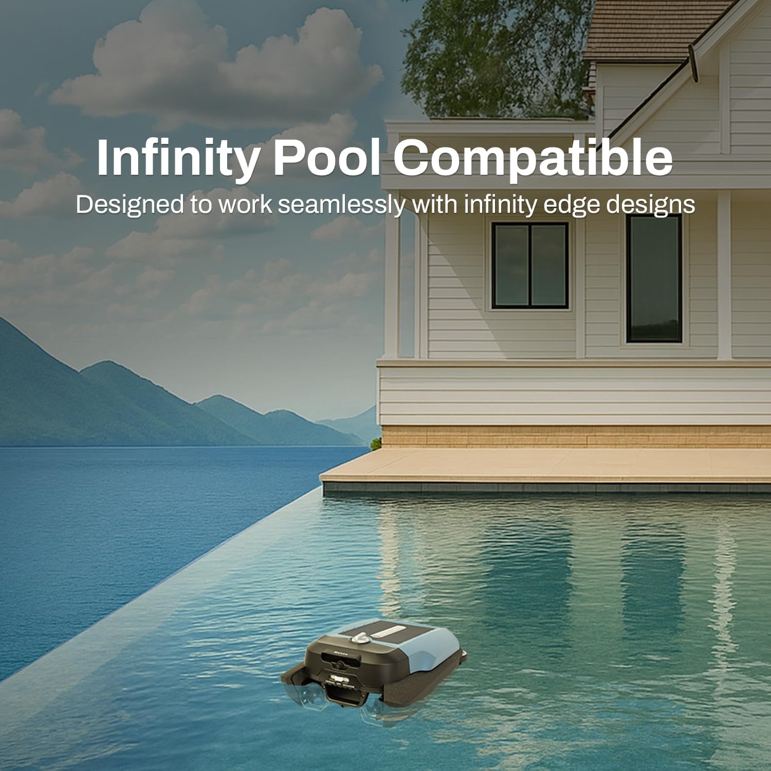 Betta Flex Solar-Powered Robotic Pool Skimmer – Cordless with Dual Cleaning Modes, Soft-Touch Pool Protection (Blue)