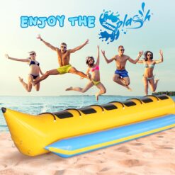 SereneLife Person Inflatable Banana Boat, Tough and Thick, Reinforced Seats and Foot Areas, 6 Riders