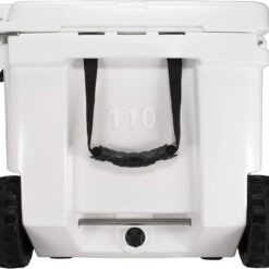 Original 110 Quart Ice Chest Heavy Duty High Performance Roto-Molded Commercial Grade Insulated Cooler with Wheels, White