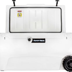 Original 110 Quart Ice Chest Heavy Duty High Performance Roto-Molded Commercial Grade Insulated Cooler with Wheels, White
