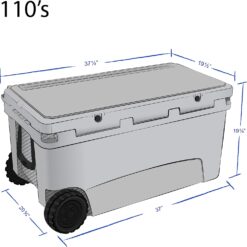 Original 110 Quart Ice Chest Heavy Duty High Performance Roto-Molded Commercial Grade Insulated Cooler with Wheels, White