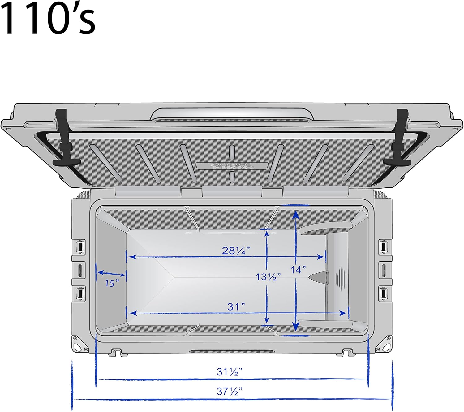 Original 110 Quart Ice Chest Heavy Duty High Performance Roto-Molded Commercial Grade Insulated Cooler with Wheels, Original Green