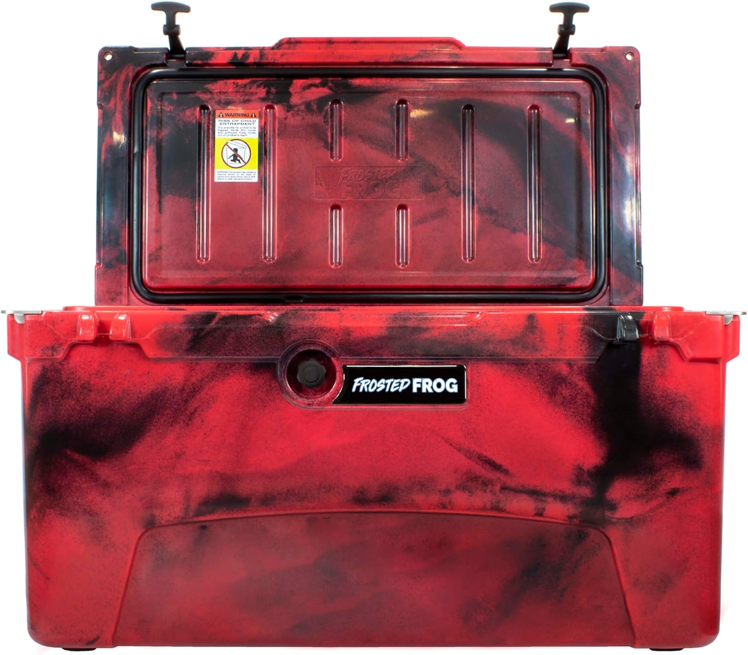 Original 110 Quart Ice Chest Heavy Duty High Performance Roto-Molded Commercial Grade Insulated Cooler with Wheels, Red Camo
