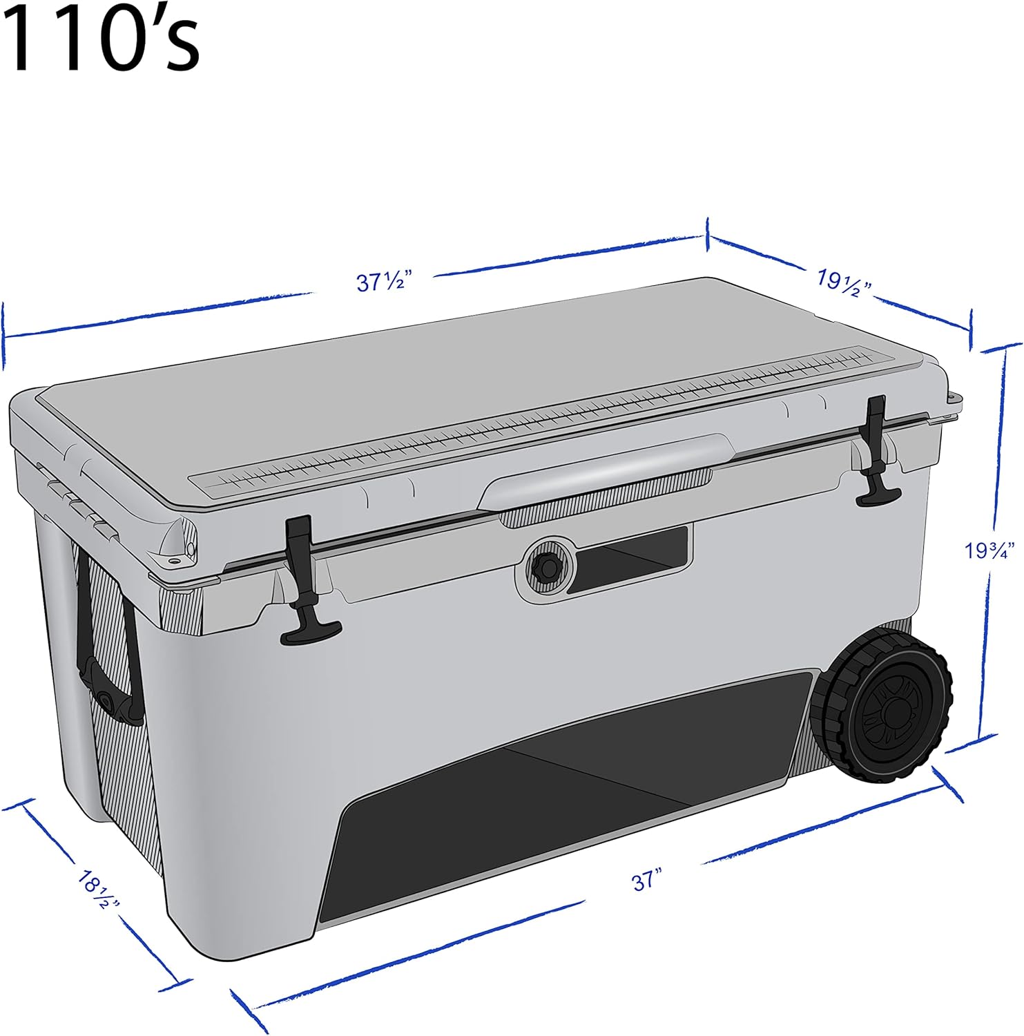 Original 110 Quart Ice Chest Heavy Duty High Performance Roto-Molded Commercial Grade Insulated Cooler with Wheels, Red Camo