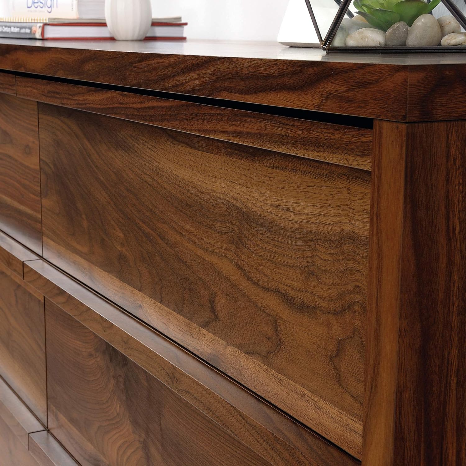 Sauder Harvey Park 6 Drawer Dresser for Bedroom Wooden Dressers & Chest of Drawers, in Grand Walnut
