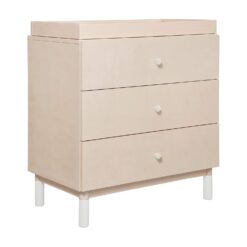 Babyletto Gelato 3-Drawer Changer Dresser with Removable Changing Tray in Washed Natural and White, Greenguard Gold Certified