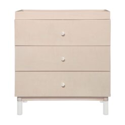 Babyletto Gelato 3-Drawer Changer Dresser with Removable Changing Tray in Washed Natural and White, Greenguard Gold Certified
