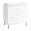 Babyletto Gelato 3-Drawer Changer Dresser with Removable Changing Tray in White and Washed Natural, Greenguard Gold Certified