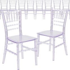 Flash Furniture HERCULES 10 Pack Children Transparent Crystal Resin Party and Event Chiavari Chair for Commercial & Residential Use