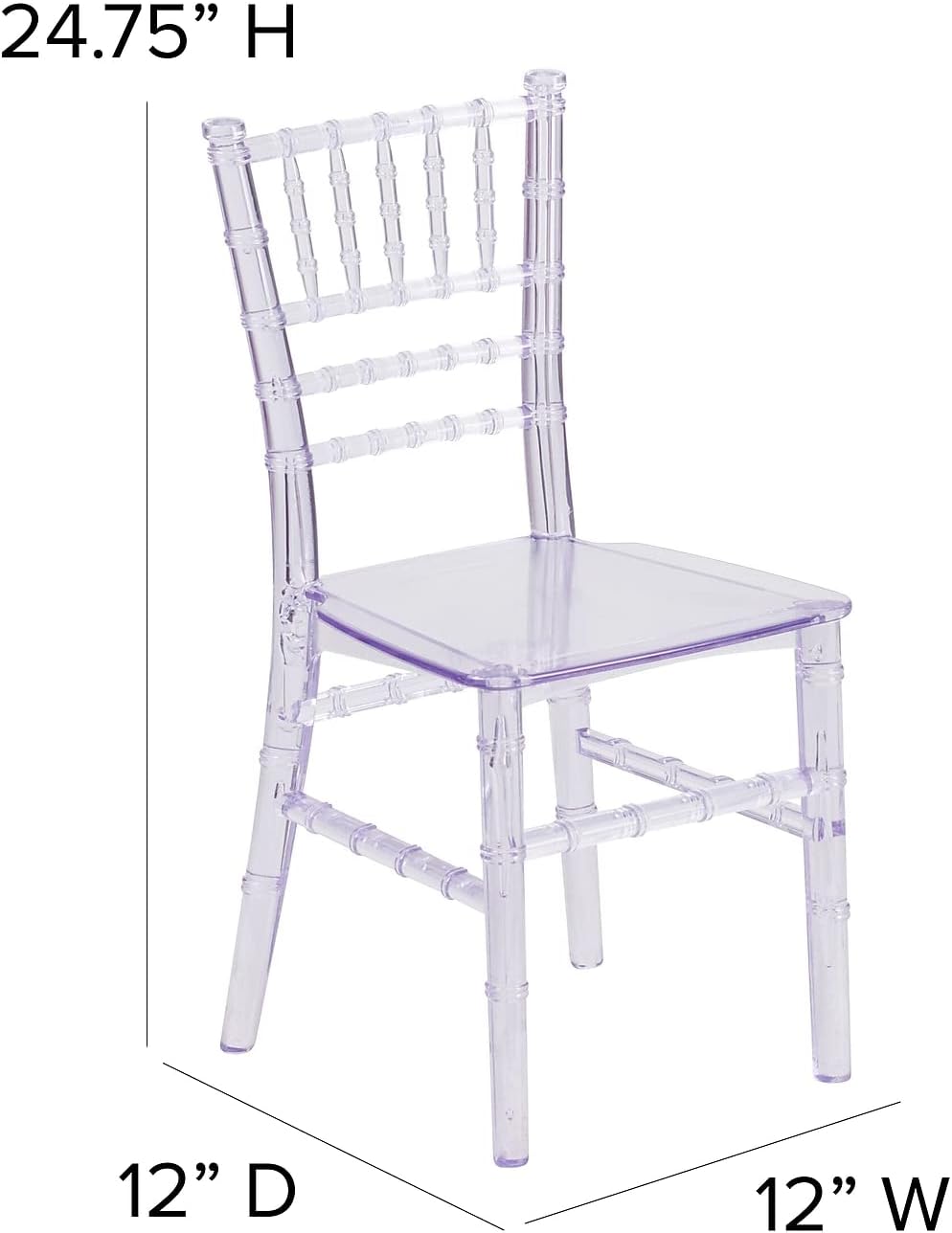 Flash Furniture HERCULES 10 Pack Children Transparent Crystal Resin Party and Event Chiavari Chair for Commercial & Residential Use