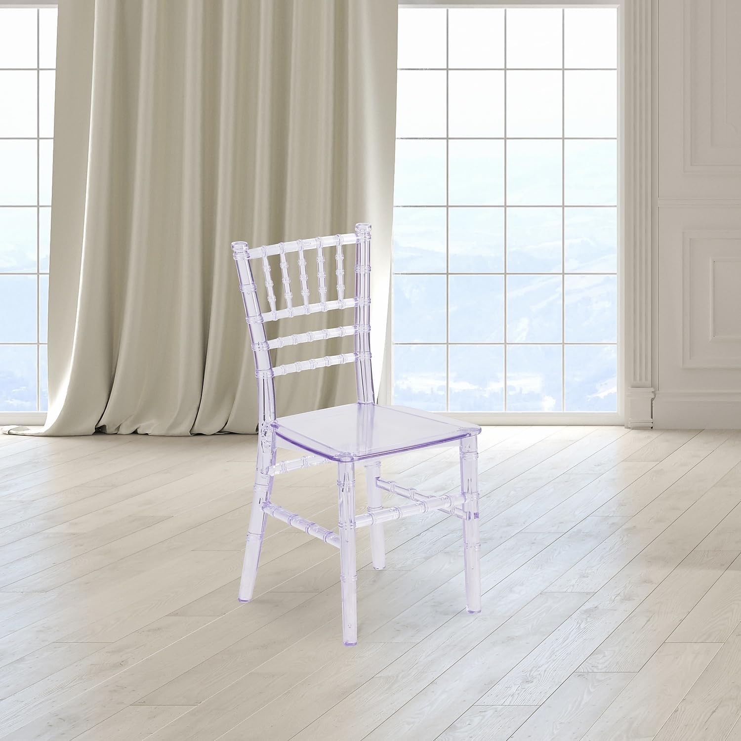 Flash Furniture HERCULES 10 Pack Children Transparent Crystal Resin Party and Event Chiavari Chair for Commercial & Residential Use